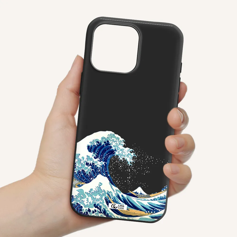 Great Wave Apple Iphone 16 Pro Max Silicone Black Case