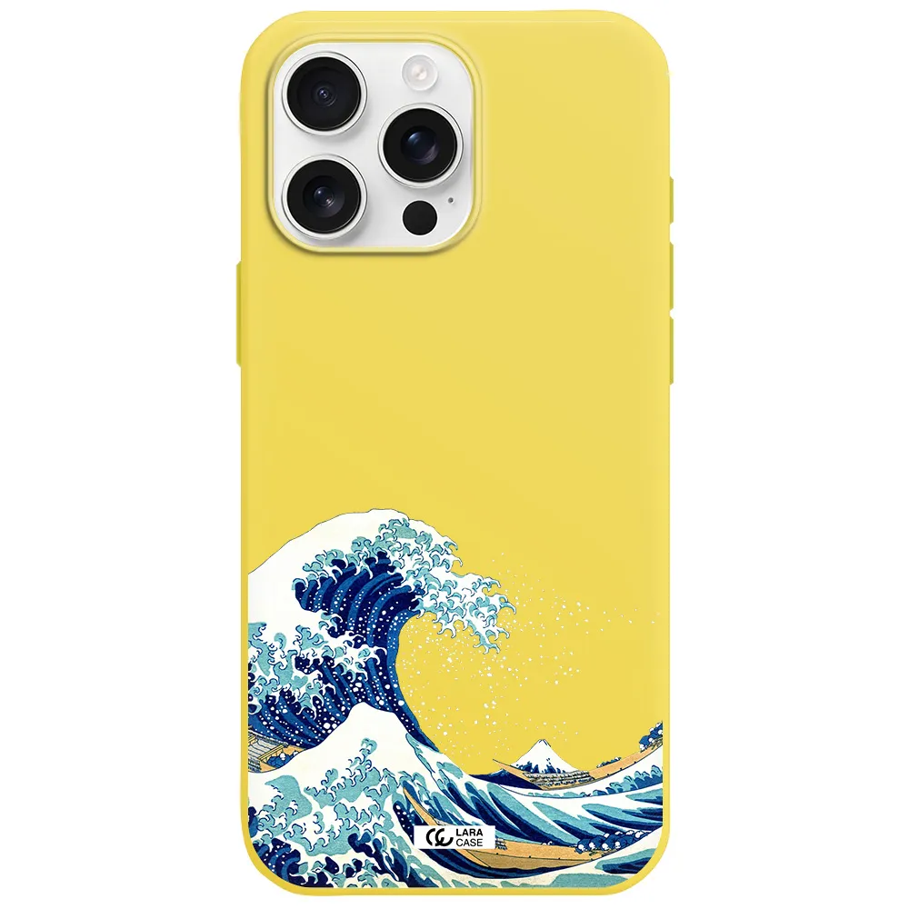 Great Wave Apple Iphone 16 Pro Max Silicone Canary Yellow Case