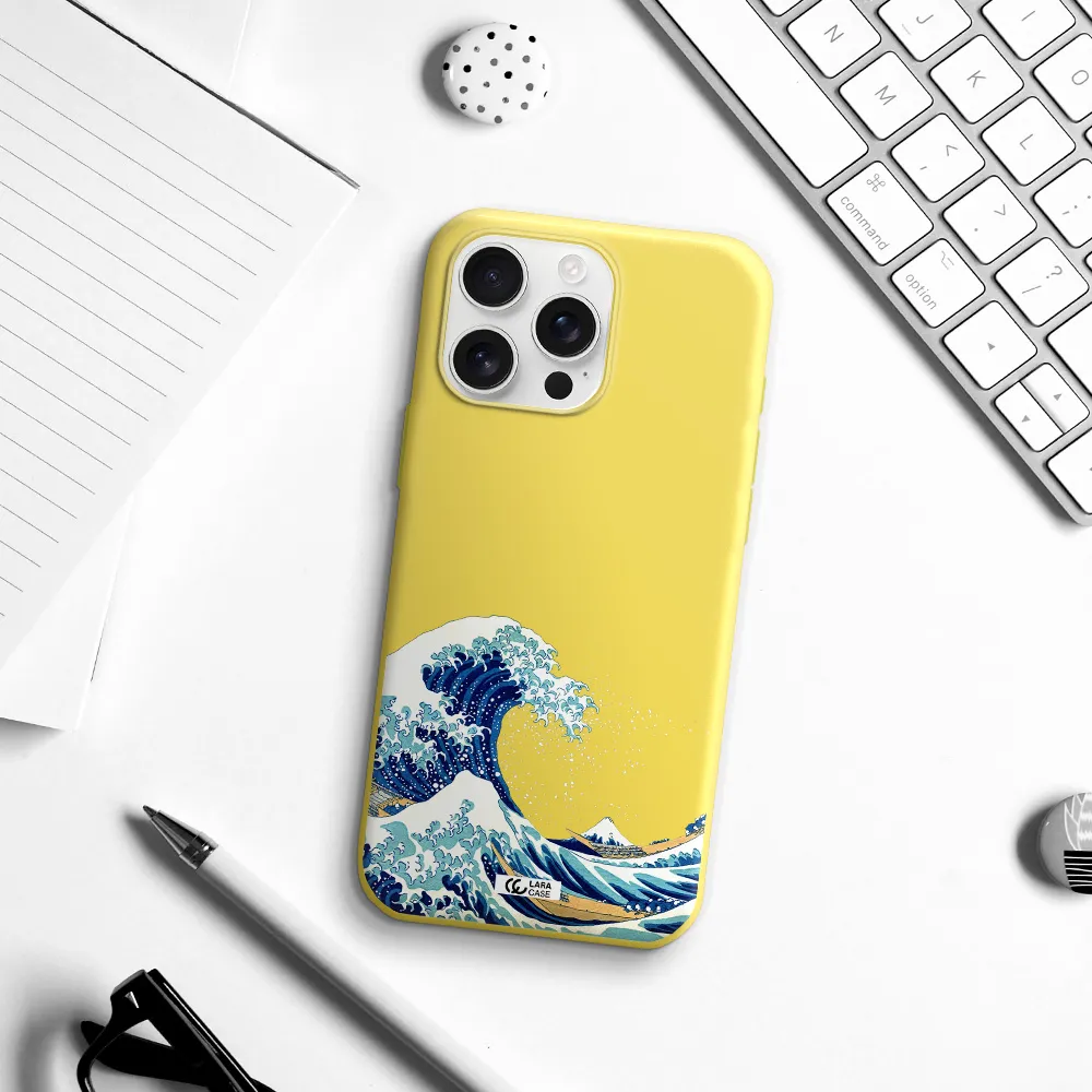 Great Wave Apple Iphone 16 Pro Max Silicone Canary Yellow Case