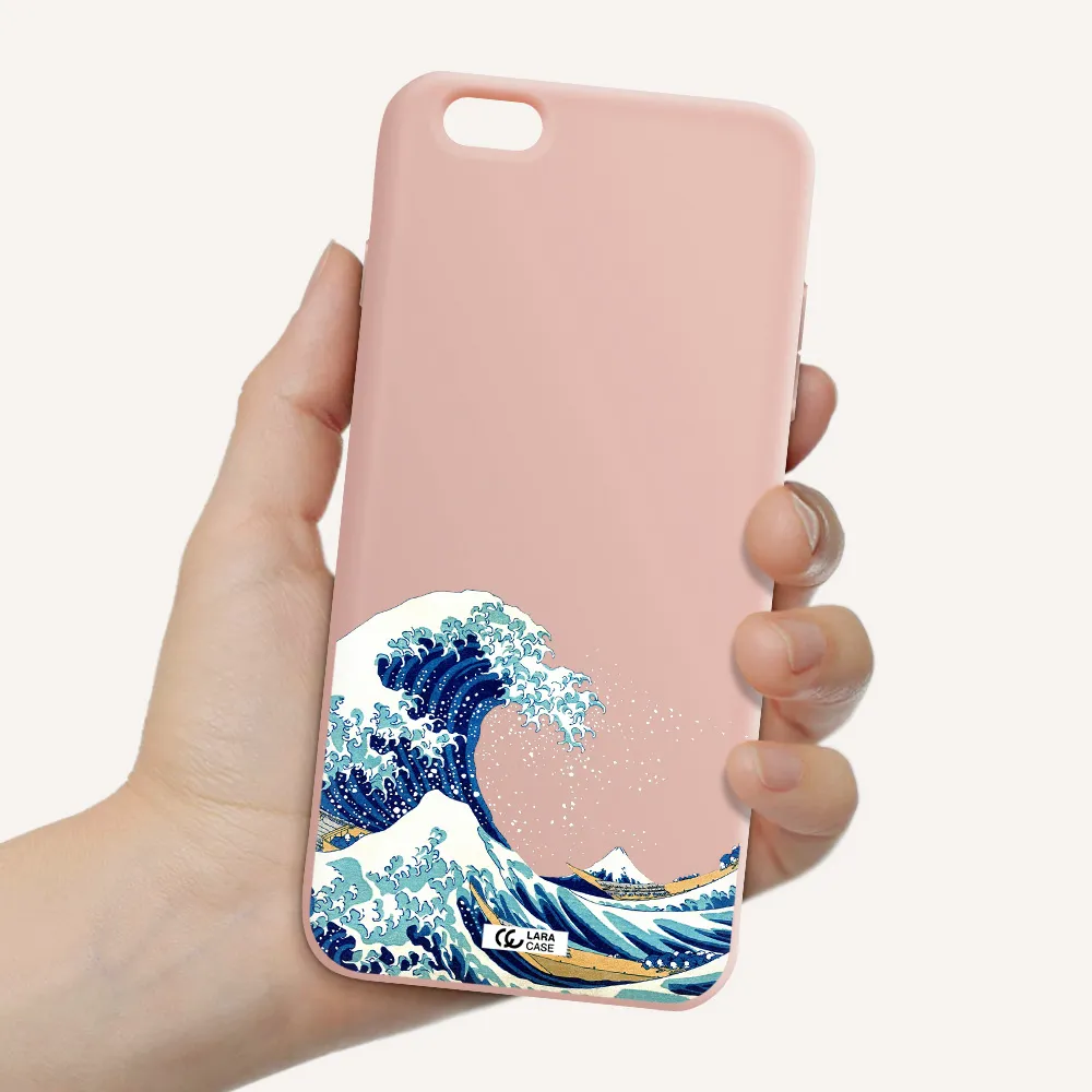 Great Wave Apple iPhone 6 plus Silicone pastel pink Case