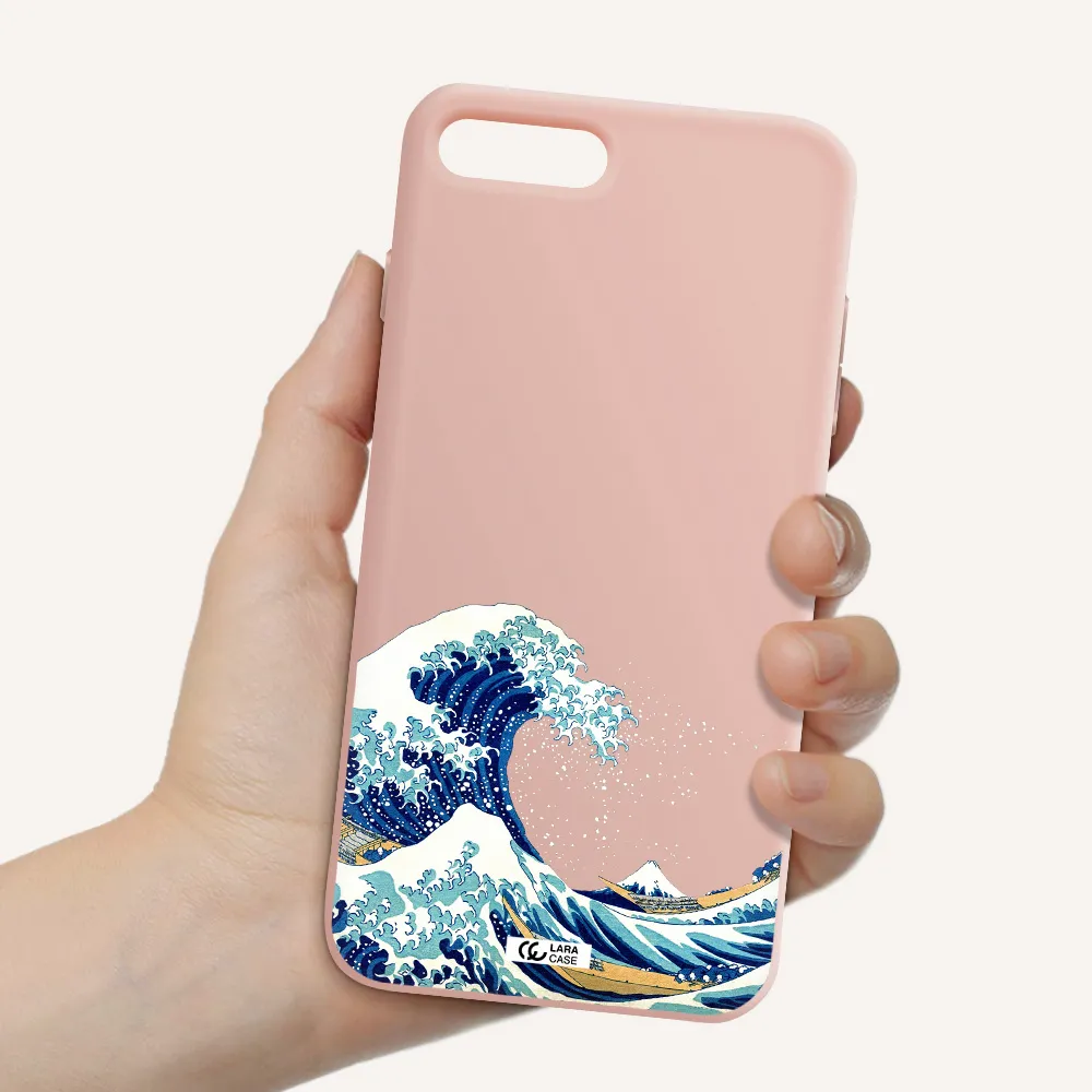 Great Wave Apple iPhone 8 plus Silicone pastel pink Case