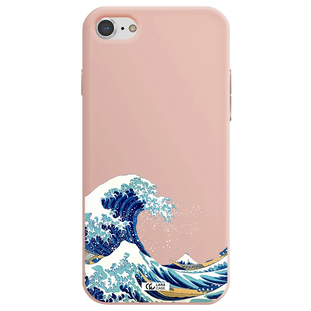 Great Wave Apple iPhone 8 Silicone pastel pink Case