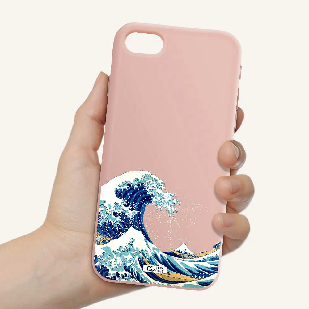 Great Wave Apple iPhone se 2020 Silicone pastel pink Case