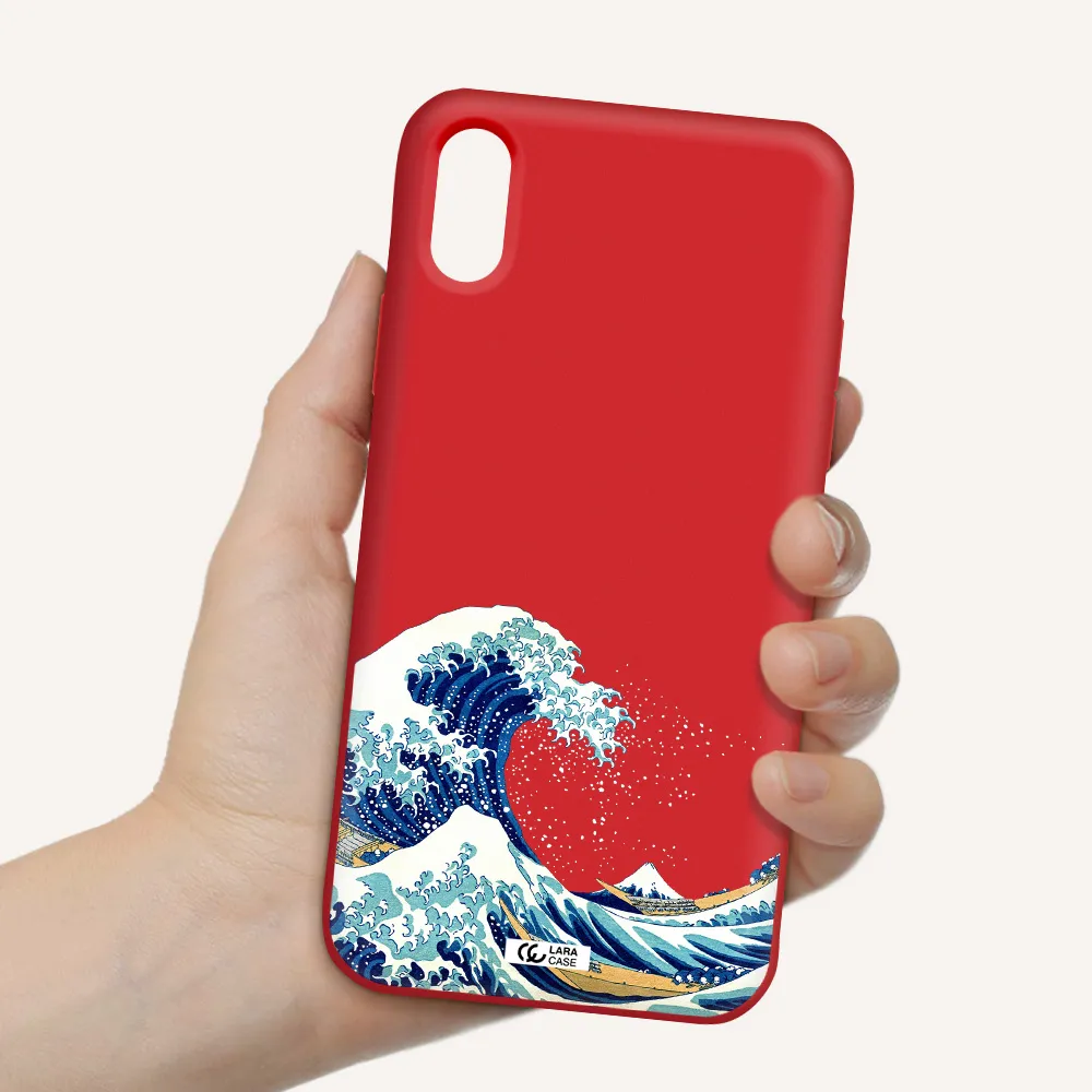 Great Wave Apple iPhone X Silicone Imperial Red Case