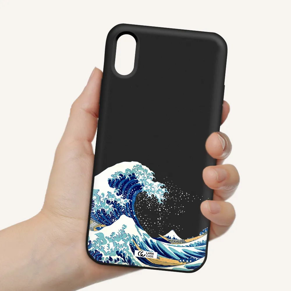 Great Wave Apple iPhone XS Silicone black Case