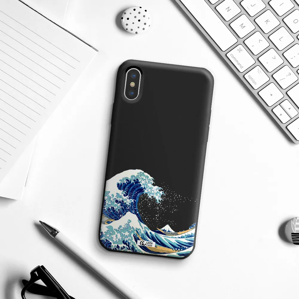Great Wave Apple iPhone XS Silicone black Case