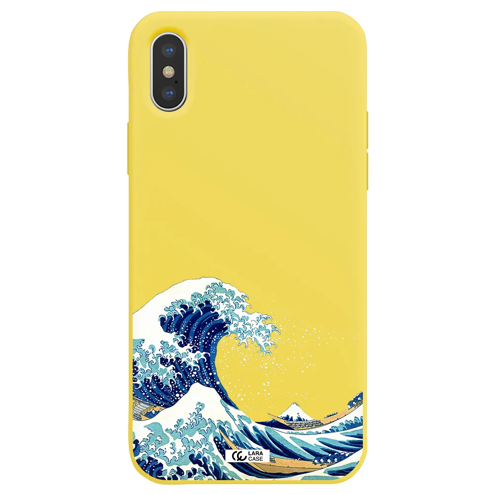 Great Wave Apple iPhone XS Silicone canary yellow Case