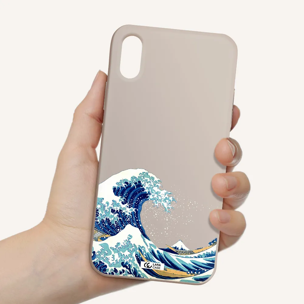 Great Wave Apple iPhone XS Silicone Stone Case