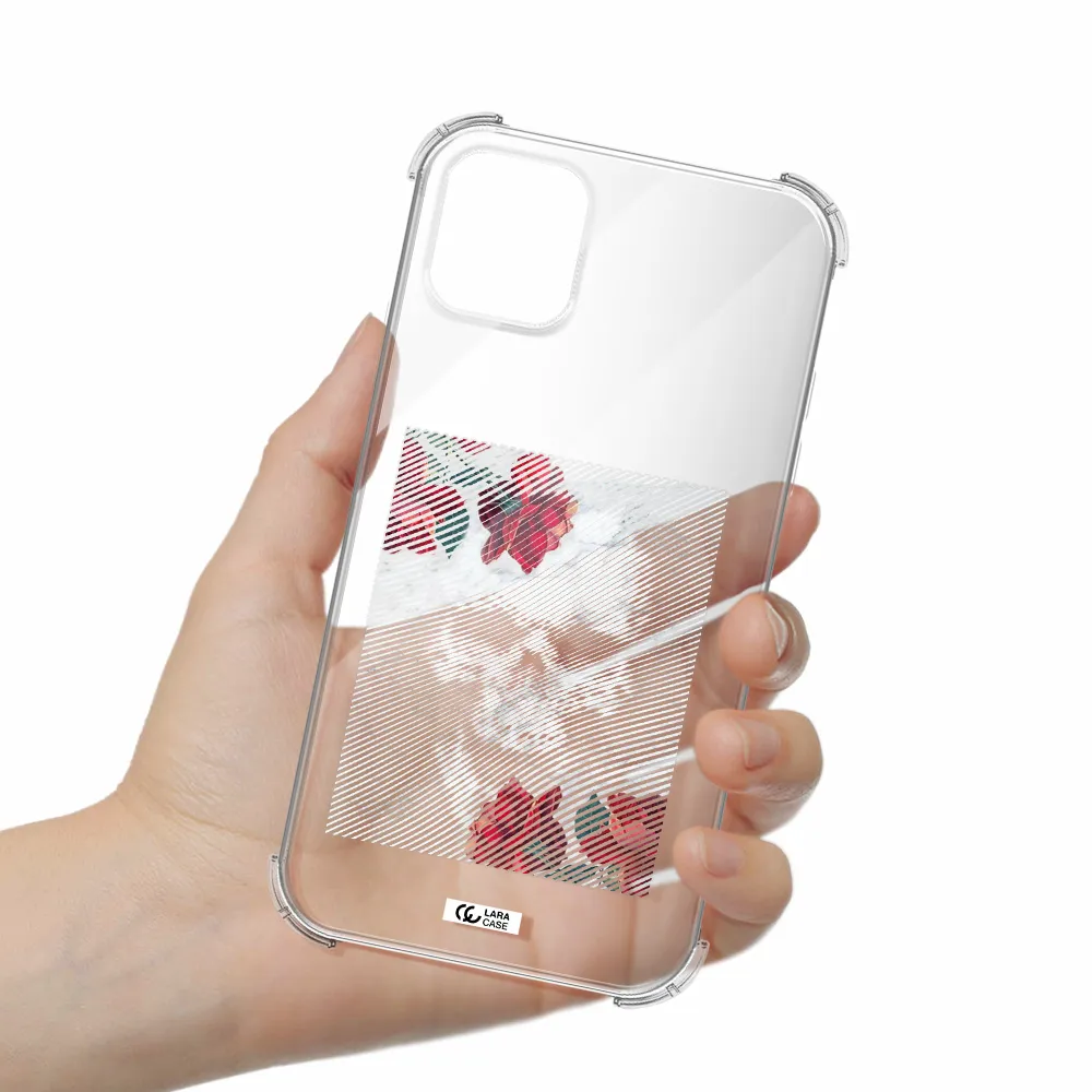 Rose And Skull Pattern Line Apple iPhone 11 Clear PC Case