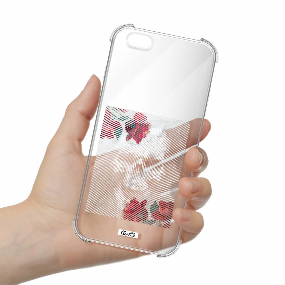 Rose And Skull Pattern Line Apple iPhone 6 plus Clear PC Case