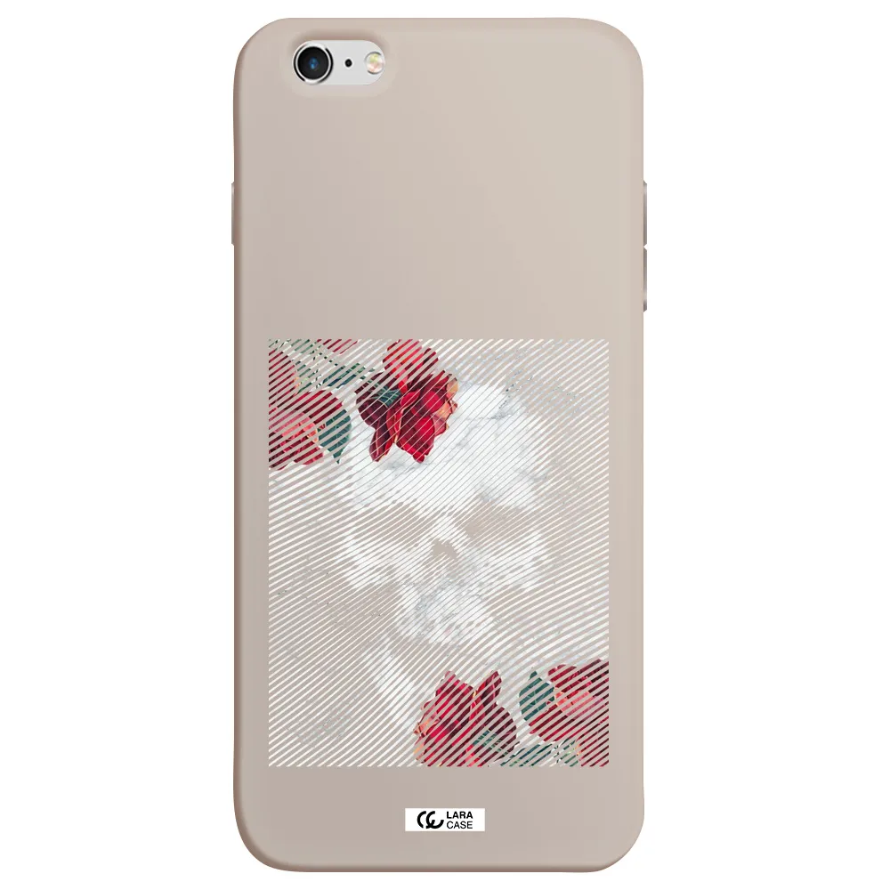 Rose And Skull Pattern Line Apple iPhone 6 plus Silicone Stone Case