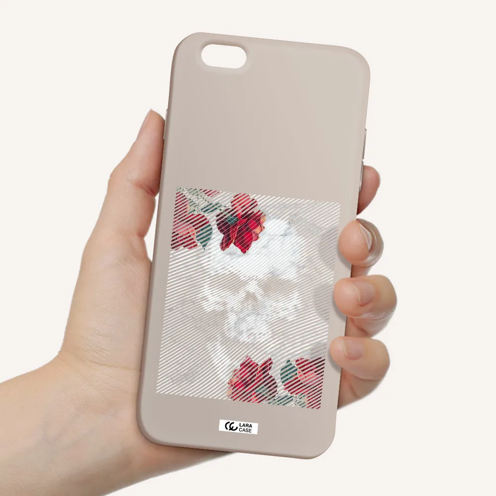 Rose And Skull Pattern Line Apple iPhone 6 plus Silicone Stone Case