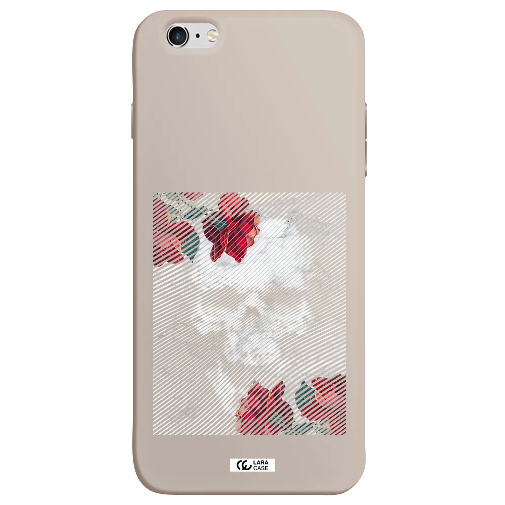 Rose And Skull Pattern Line Apple iPhone 6 s plus Silicone Stone Case