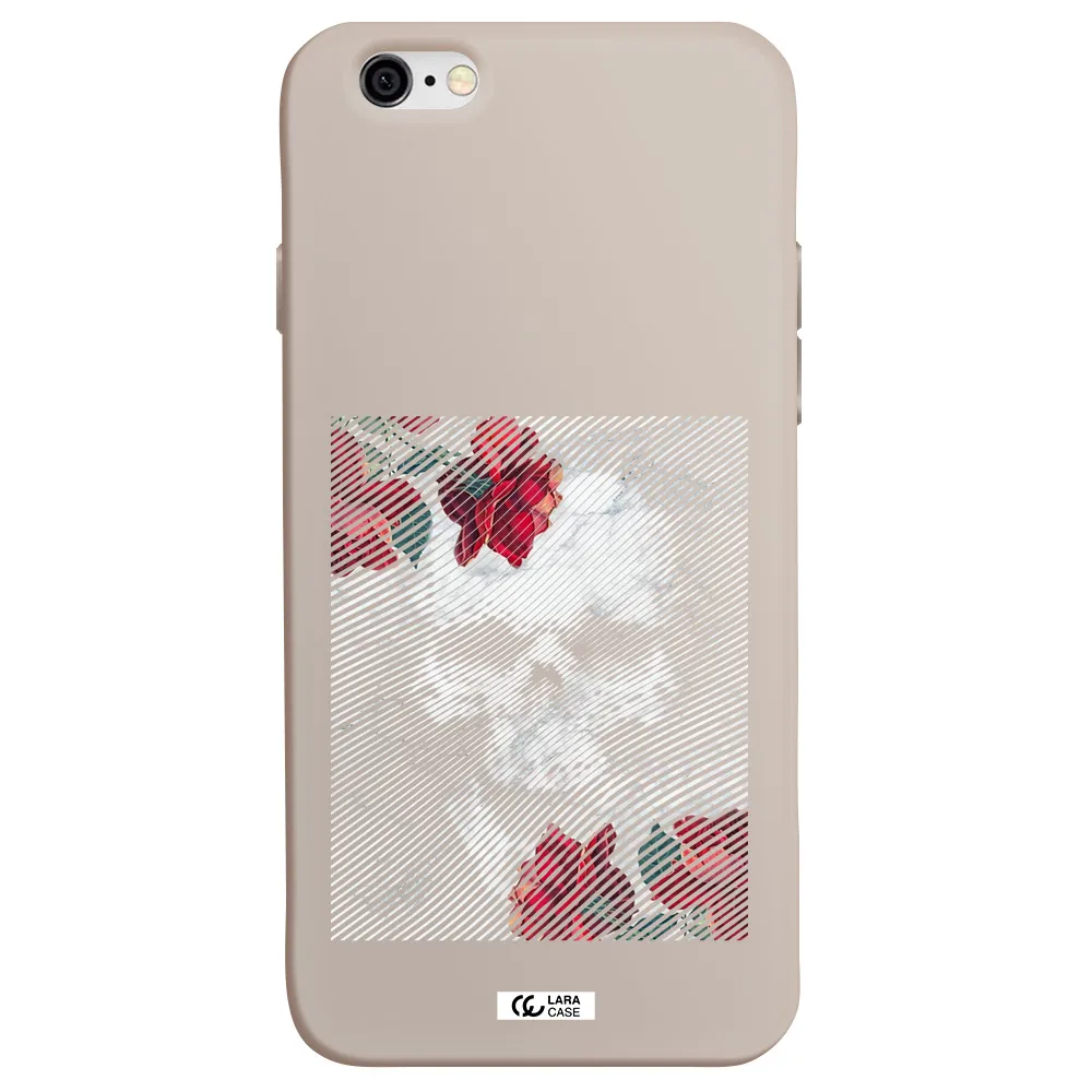 Rose And Skull Pattern Line Apple iPhone 6 Silicone Stone Case