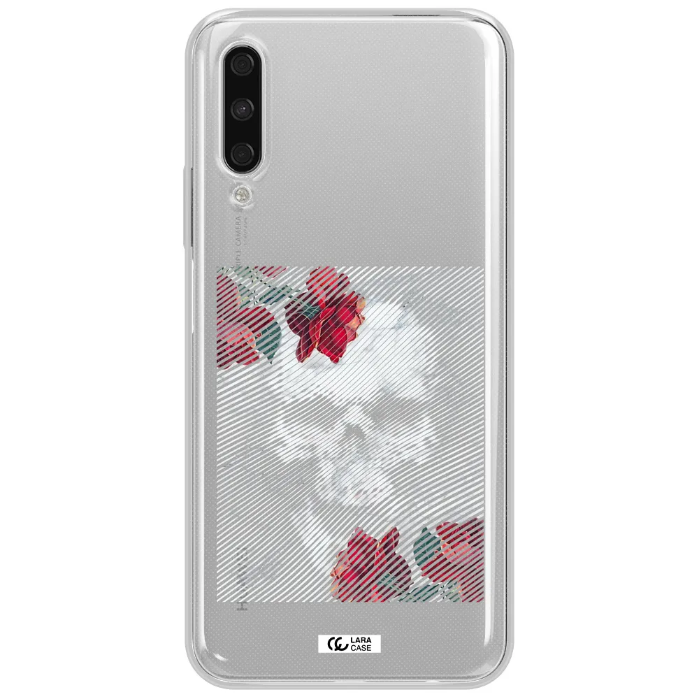 Rose And Skull Pattern Line Huawei Y9S Clear Tpu Case
