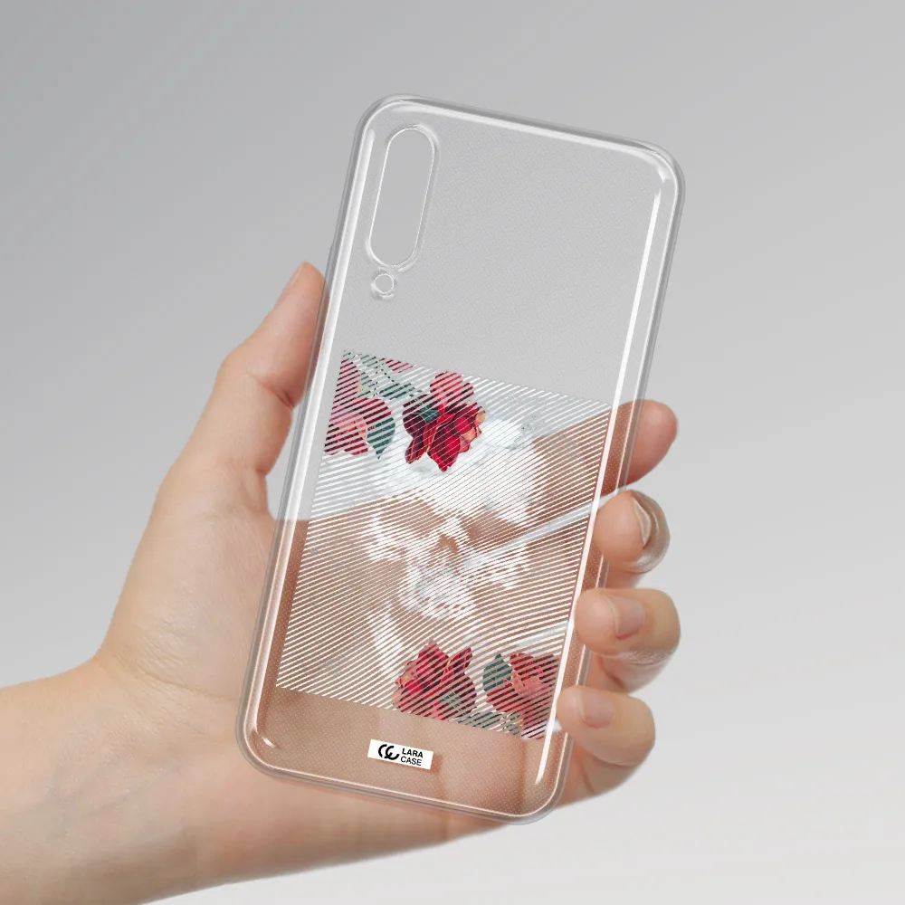 Rose And Skull Pattern Line Huawei Y9S Clear Tpu Case