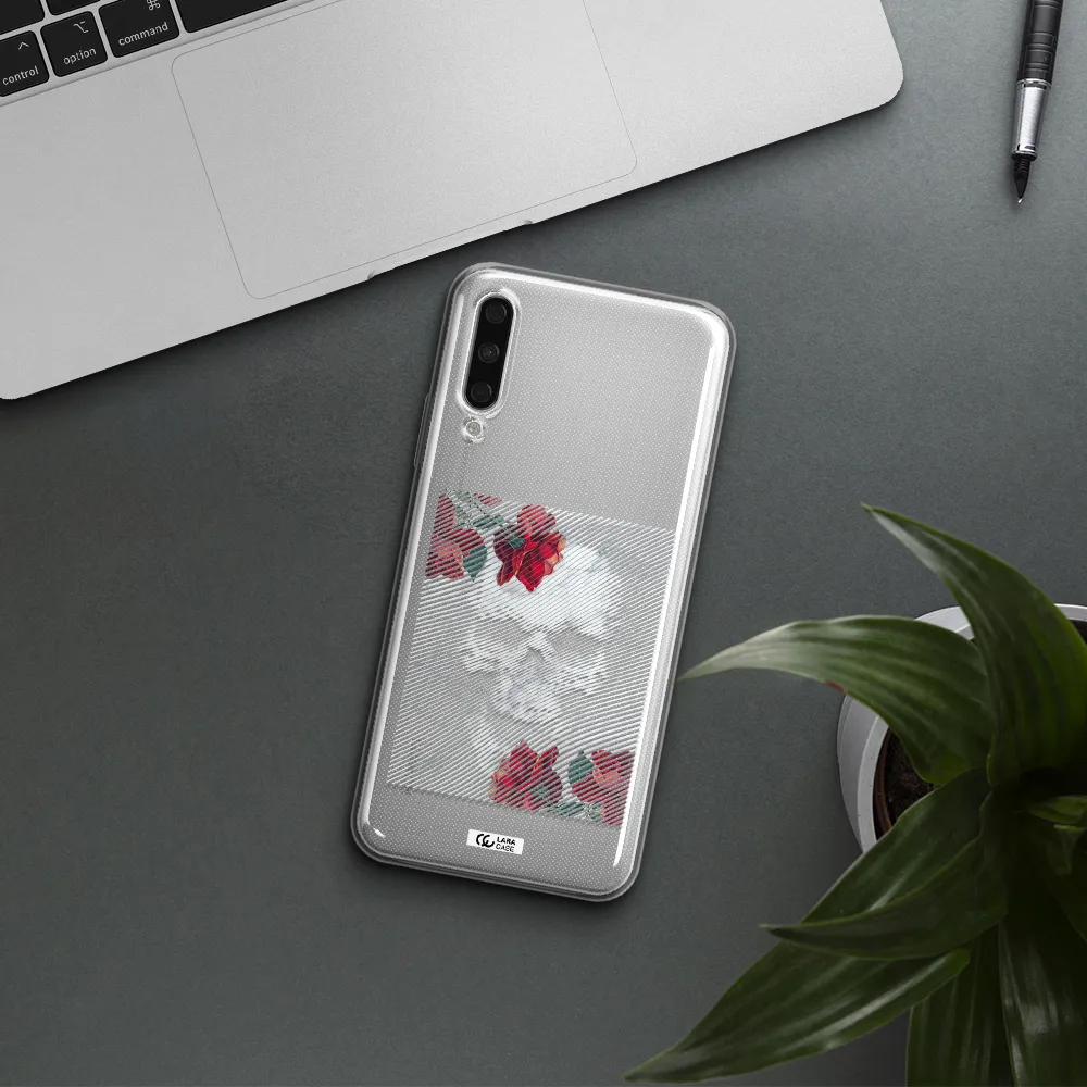 Rose And Skull Pattern Line Huawei Y9S Clear Tpu Case