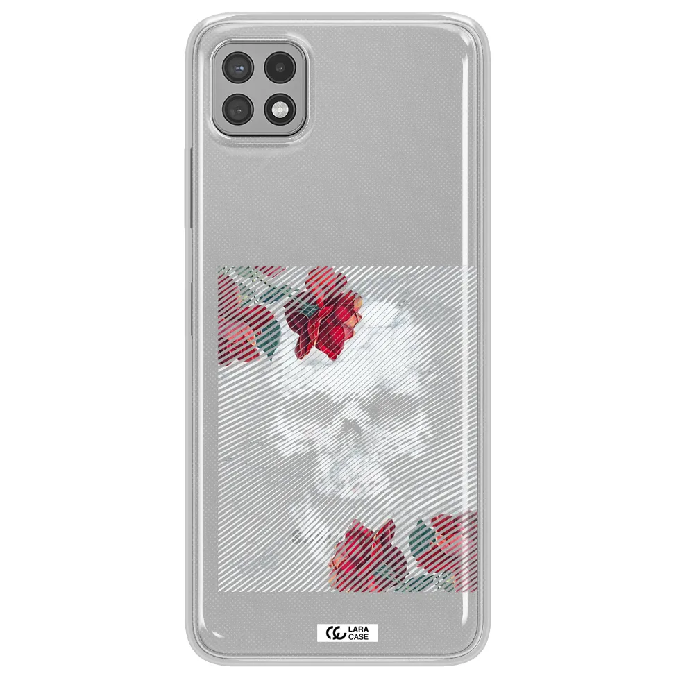 Rose And Skull Pattern Line Samsung A22 5g Clear TPU Case