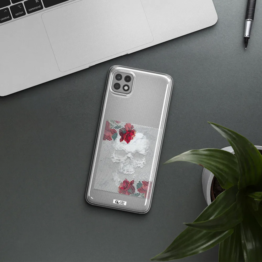 Rose And Skull Pattern Line Samsung A22 5g Clear TPU Case