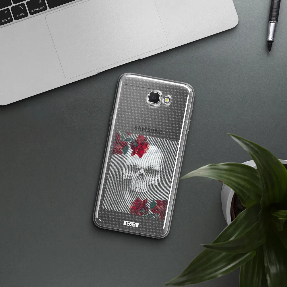 Rose And Skull Pattern Line Samsung J5 Prime Clear TPU Case