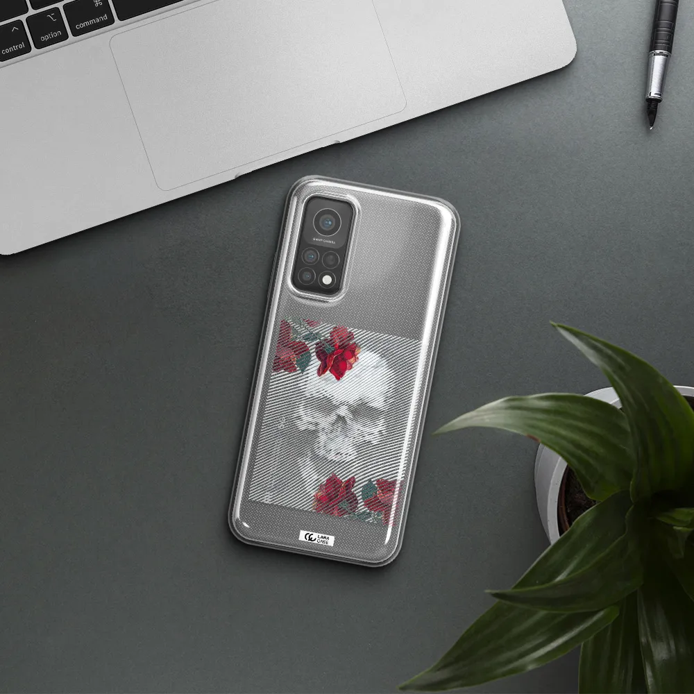 Rose And Skull Pattern Line Xiaomi Mi 10 T Pro Clear TPU Case