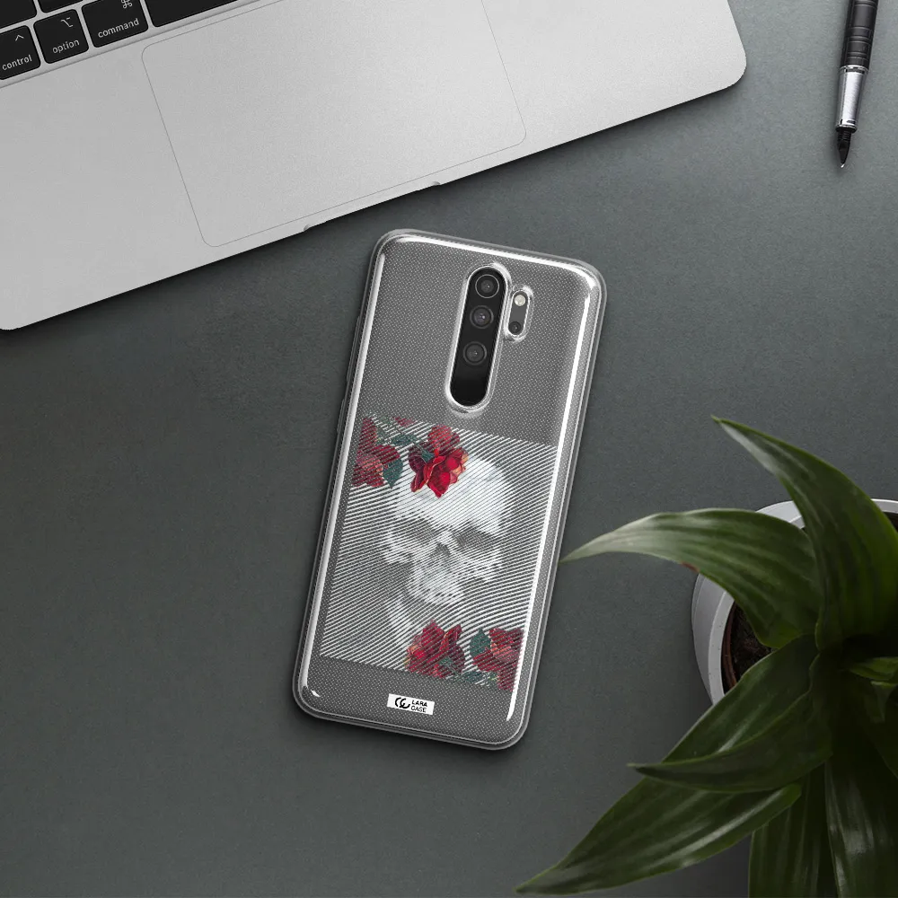 Rose And Skull Pattern Line Xiaomi Note 8 Pro Clear TPU Case