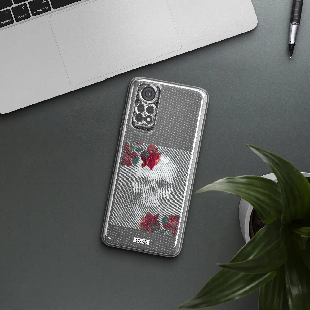 Rose And Skull Pattern Line Xiaomi Redmi Note 11S Clear Tpu Case